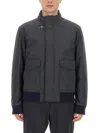Fay Oversize Bomber Jacket Ribbed Finish In Multicolour