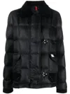 Fay Down Jacket With Corduroy Collar And Suede Trim