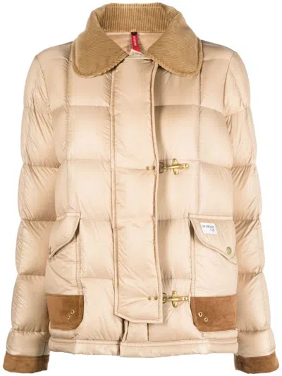 Fay Nylon Down Jcket In Neutral