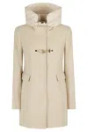 Fay Db Front Teddy Toggle Coat In Neutrals