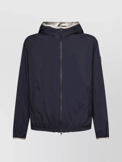 Fay Nylon Hooded Windbreaker Jacket In Black