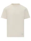 Fay Off White Solid Crew Neck T-shirt In Off White