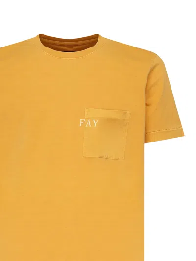 Fay Orange Jersey Crewneck T Shirt In Yellow