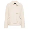 Fay Textured Wool Jacket With Classic Collar In Multicolor