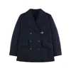 Fay Women Wool Pacoat In Blue