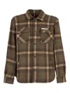 Fay Scottish Tartan Overshirt Jacket In Wool Blend In Green