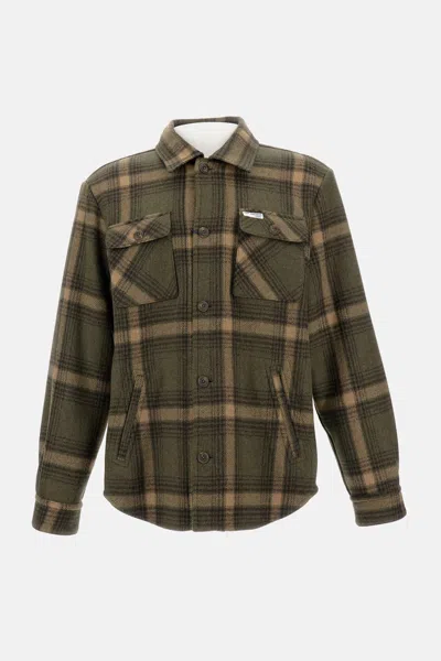 Fay Checked-pattern Wool Shirt In Green