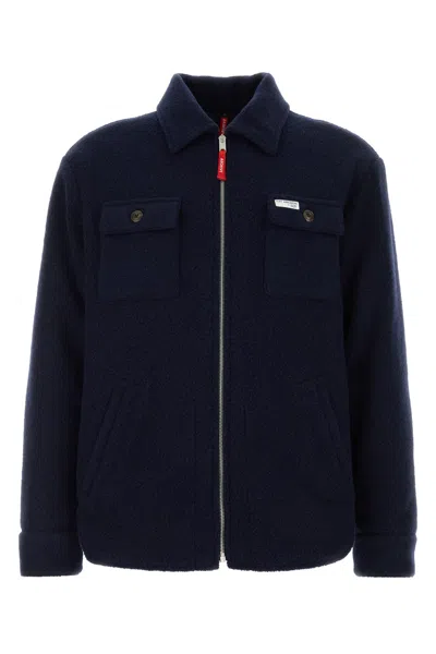 FAY FAY NAVY BLUE WOOL BLEND JACKET