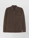 Fay Coffee Brown Overshirt With Multiple Pockets In Brown