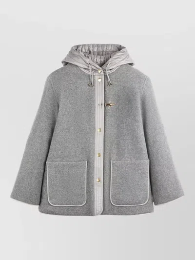 Fay Oversized Coat In Gray