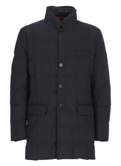 Fay Padded And Quilted Down Jacket In Blue