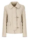 Fay Padded Quilted Parka Collar In Beige