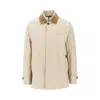 Fay Padded Morning Coat With Corduroy Collar In Neutral