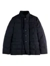 Fay Padded Button-up Jacket In Blue