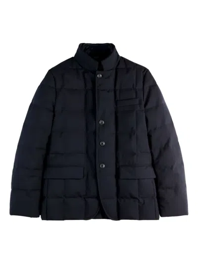 Fay Padded Button-up Jacket In Blue
