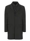 Fay Double-breasted Stand-up Collar Padded Coat In Black