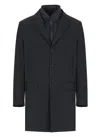 Fay Double-breasted Stand-up Collar Padded Coat In Blu