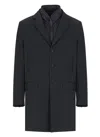 Fay Double-breasted Stand-up Collar Padded Coat In Blue