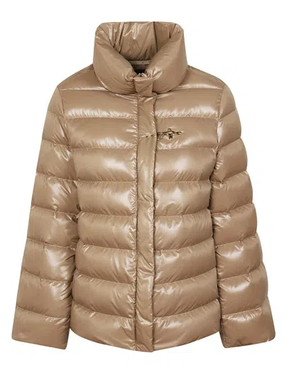 Fay Padded Down Jacket In Burgundy