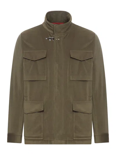 Fay Padded Field Jacket In Green