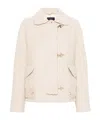 Fay Textured Wool Jacket With Classic Collar In White
