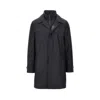 Fay Padded Nylon Double Front Coat In Black