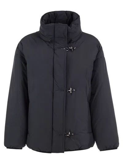 Fay Padded Nylon Jacket With  Hooks In Blue