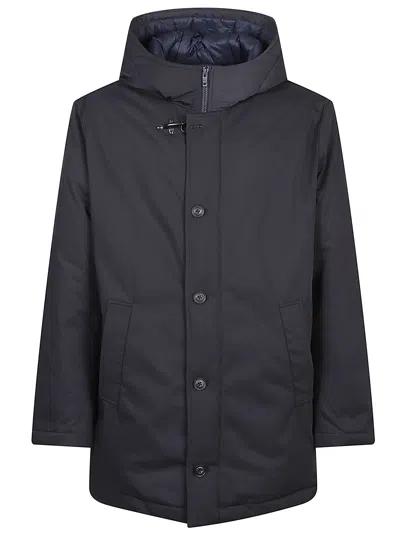 Fay Padded Polyester-blend Bomber Jacket In Black
