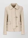 Fay Padded Quilted Parka Collar In Neutral