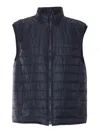 Fay Padded Zip Vest Jacket In Blue