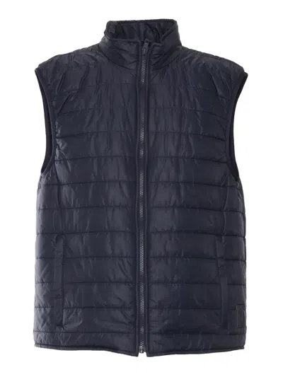 Fay Padded Zip Vest Jacket In Blue