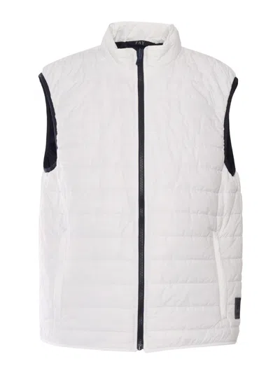 Fay Padded Zip Vest Jacket In White