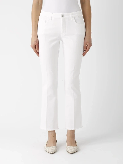 Fay Pant. Cropped F.do Frangia Jeans In Bianco