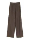 Fay Wide-leg Jeans In Chocolate Brown With Elasticated Waistband In Brown