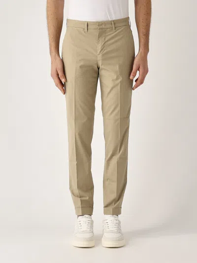Fay Pantalone Capri In Popeline Stretch Slim Fit Fondo 17,5 Trousers In Neutral