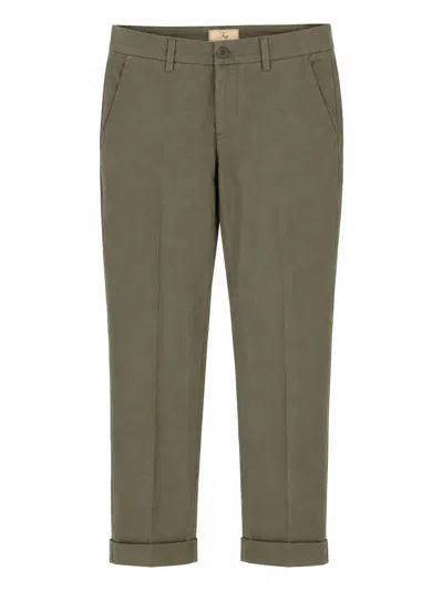 Fay Pantalone In Cotone In Green