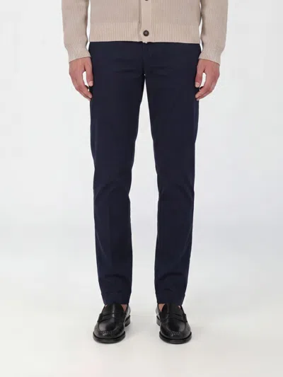 Fay Stretch Cotton Gabardine Chino Trousers In Blue