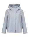 Fay Short Parka In Technical Poplin With Hook In Blue