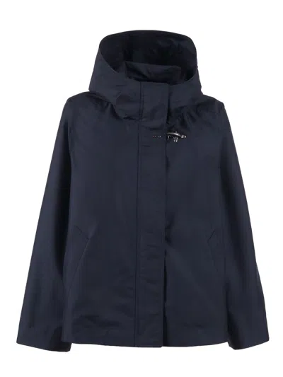 Fay Parka Corto Con Cappuccio In Blue