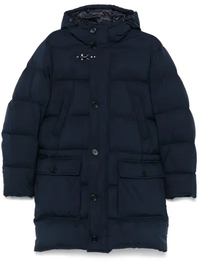 Fay Hooded Padded Coat In Blue