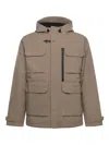 Fay Patch-pocket Hooded Jacket In Brown