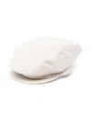 Fay Peaked Linen Beret In Neutrals