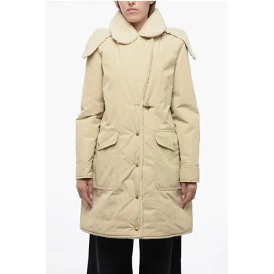 Fay Pile-borg Paded Parka With Hanger Women's Detail