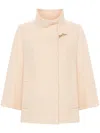 Fay High Collar Wool Cape In Pink