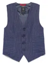 Fay Pinstripe Waistcoat In Blue