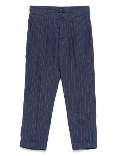 Fay Kids' Pinstriped Trousers In Blue