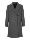 Fay Pinstriped Wool Blend Coat In Green