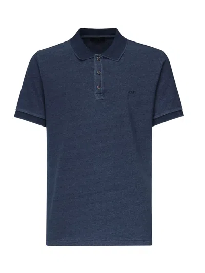 Fay Piqué Polo Shirt In Blue