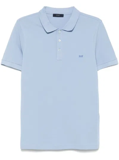Fay Piqué-weave Polo Shirt In Blue