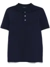 Fay Navy Blue Polo Shirt Short-slevees With Embroidered Logo In Blue